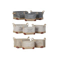DKD Home Decor Mehrzweckkorb Beige Grau Leicht Braun Holz