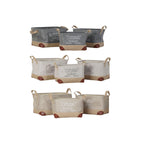DKD Home Decor Mehrzweckkorb Beige Grau Leicht Braun Holz