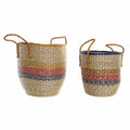 DKD Home Decor Korb-Set Orange Grün Seagrass