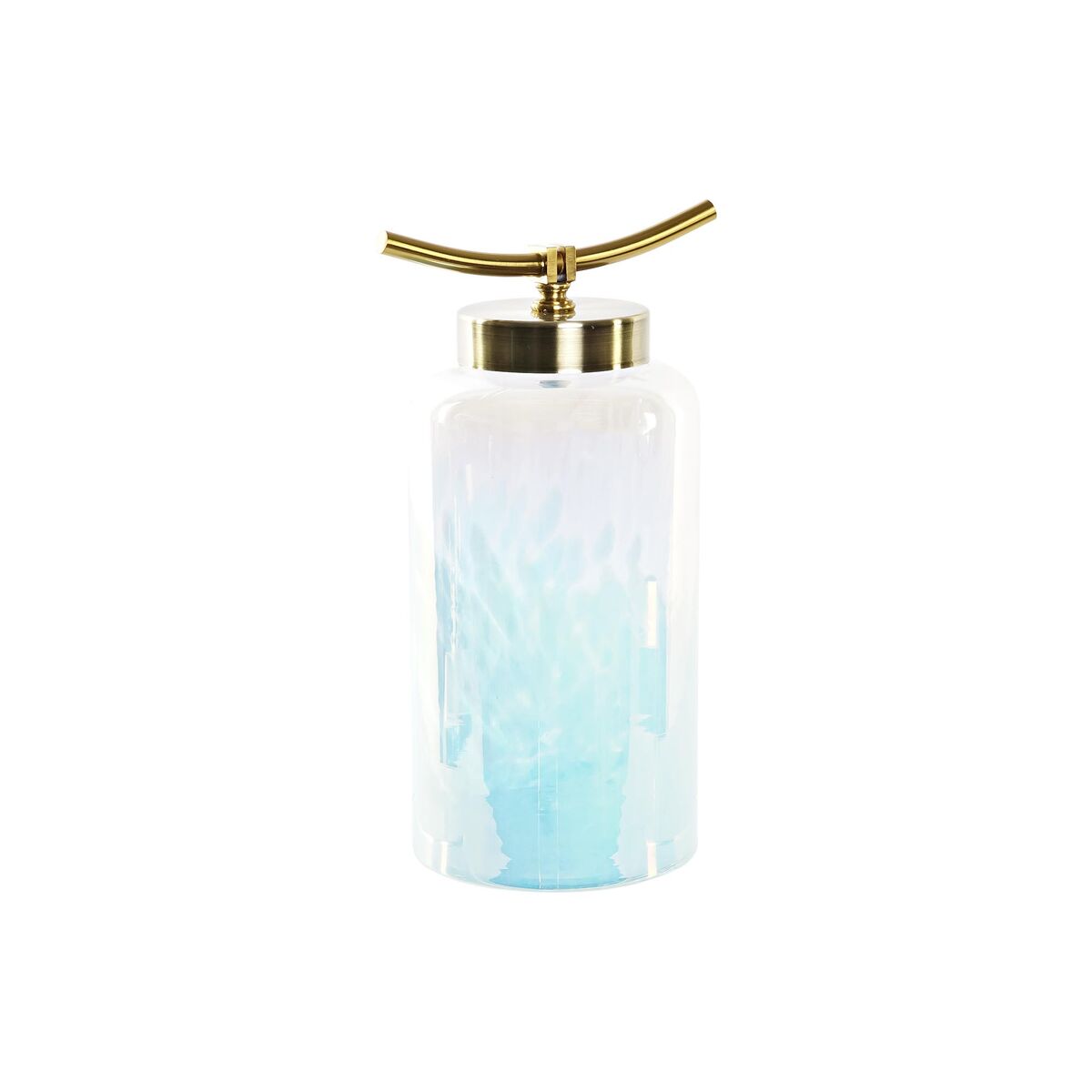DKD Home Decor Vase Blau Gold Metall Kristall Mediterranean