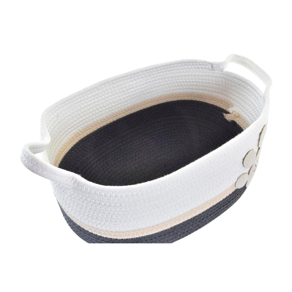 DKD Home Decor Korb-Set Weiß Grau Creme