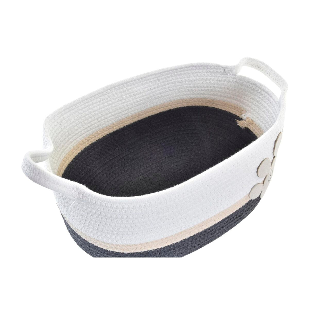 DKD Home Decor Korb-Set Weiß Grau Creme