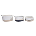 DKD Home Decor Korb-Set Weiß Grau Creme