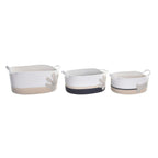 DKD Home Decor Korb-Set Weiß Grau Creme