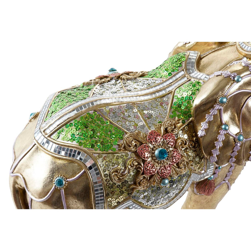 DKD Home Decor Dekofigur Elephant Gold Kunstharz Mehrfarbig