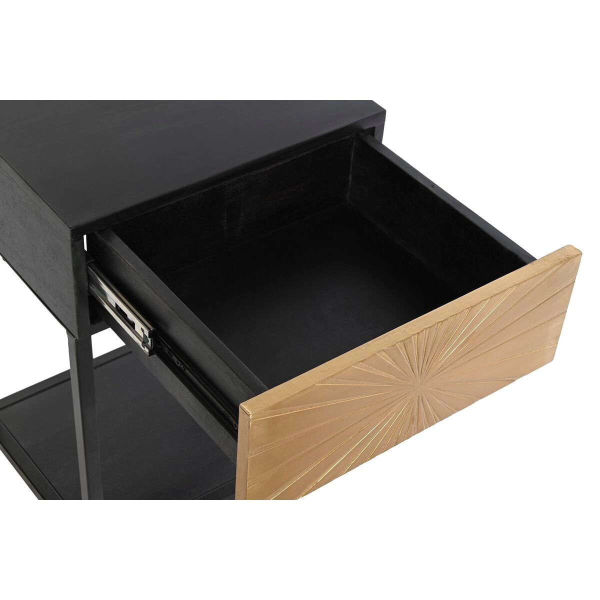 DKD Home Decor Nightstand Gold Schwarz Metall Holz