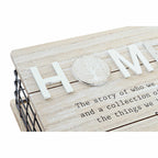 DKD Home Decor Dekorativ Box Schwarz Natur Metall MDF Holz