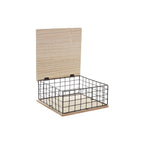 DKD Home Decor Dekorativ Box Schwarz Natur Metall MDF Holz