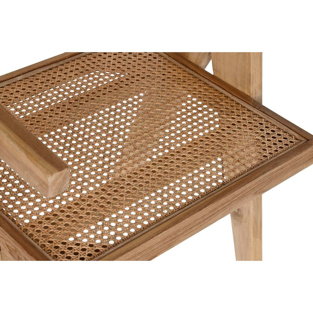 DKD Home Decor Esszimmerstuhl Natur Teak Rattan
