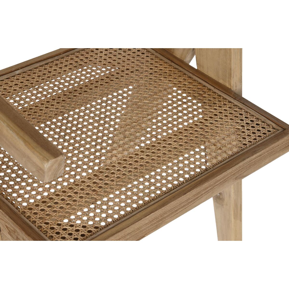 DKD Home Decor Esszimmerstuhl Natur Teak Rattan