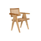DKD Home Decor Esszimmerstuhl Natur Teak Rattan
