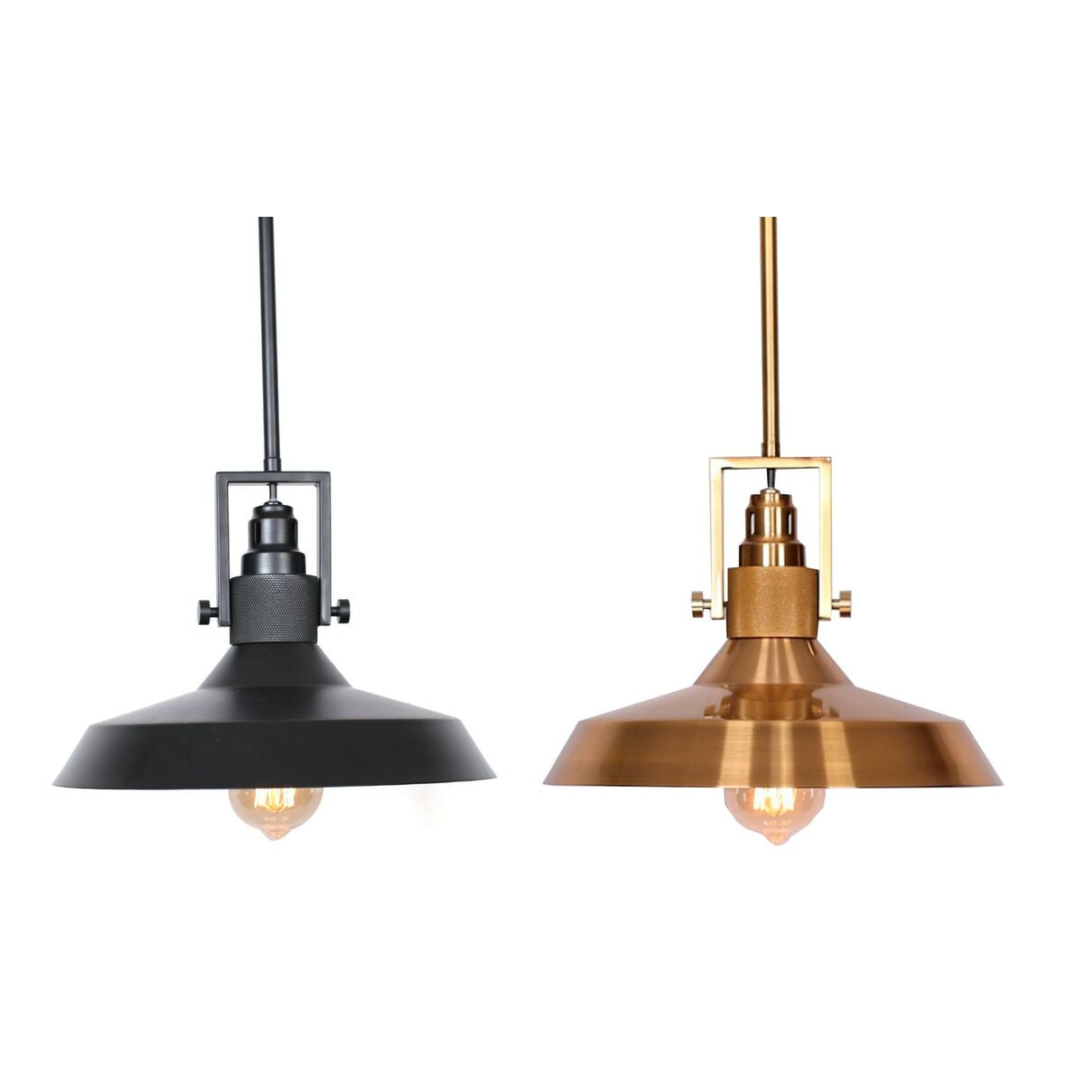 Ceiling Light DKD Home Decor Schwarz Goldfarben Metall 50 W (2 Stück) – Produktbild 1