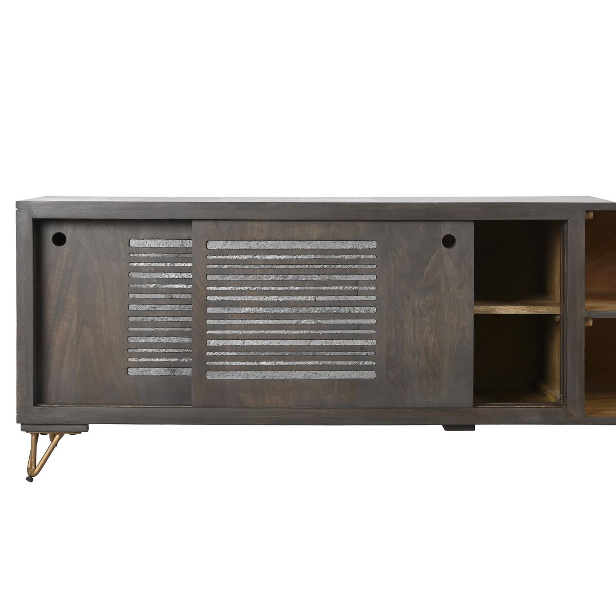 DKD Home Decor TV furniture Metall Braun Mango Holz 160 x 40 x 50 cm