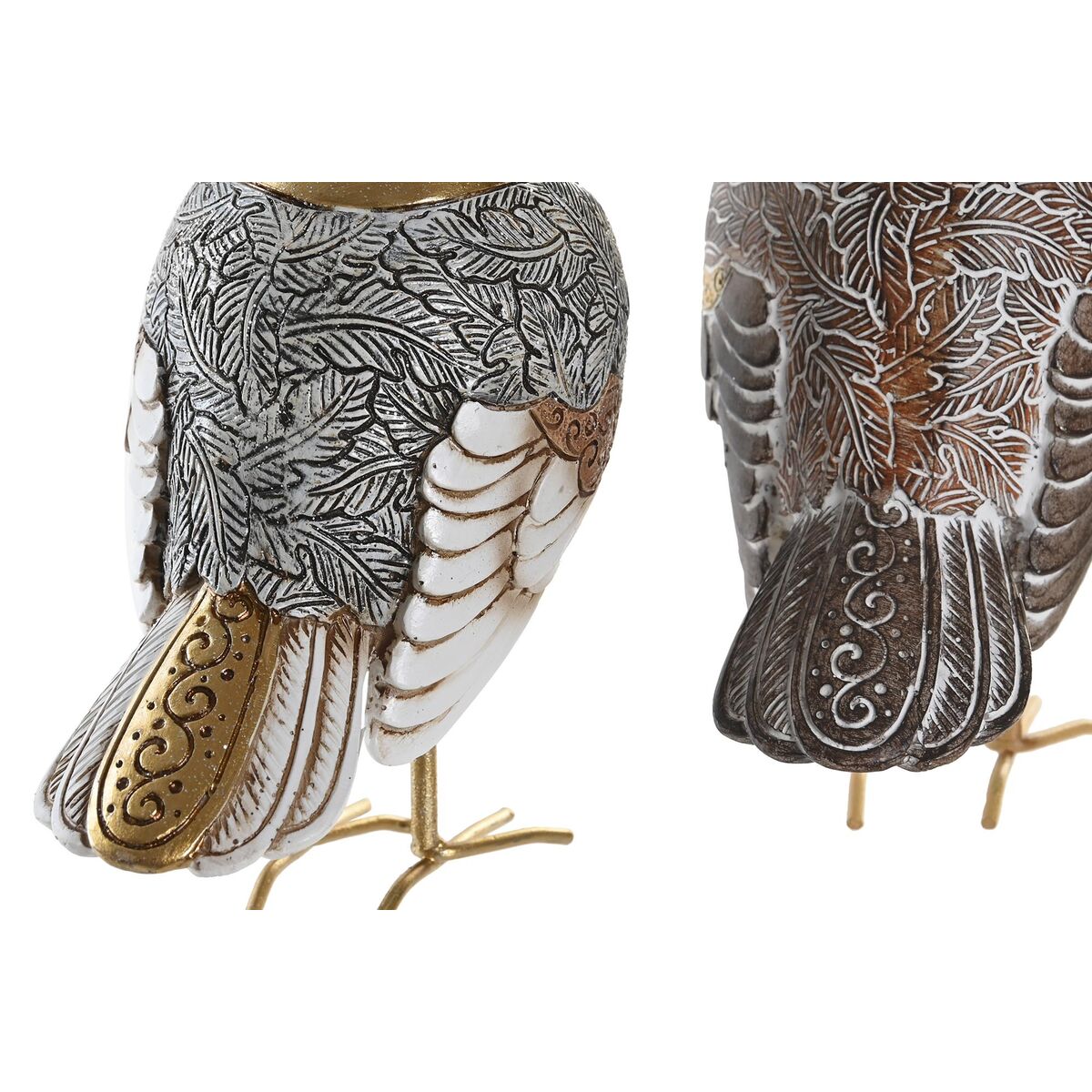 DKD Home Decor Dekofigur Beige Weiß Kunstharz Bird Modern