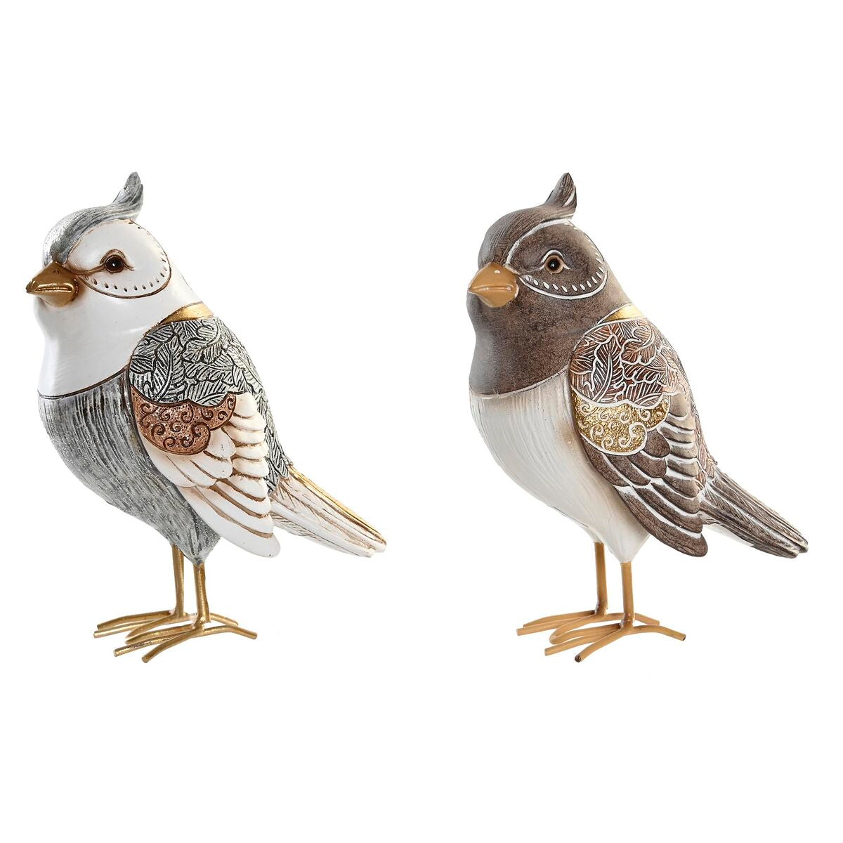 DKD Home Decor Dekofigur Beige Weiß Kunstharz Bird Modern