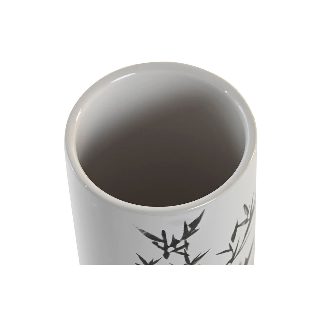DKD Home Decor Zahnbürste Halter Weiß Schwarz Gummi Holz Stoneware