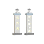 DKD Home Decor Dekofigur Blau Weiß Headlight Spirals Muschel Mediterranean