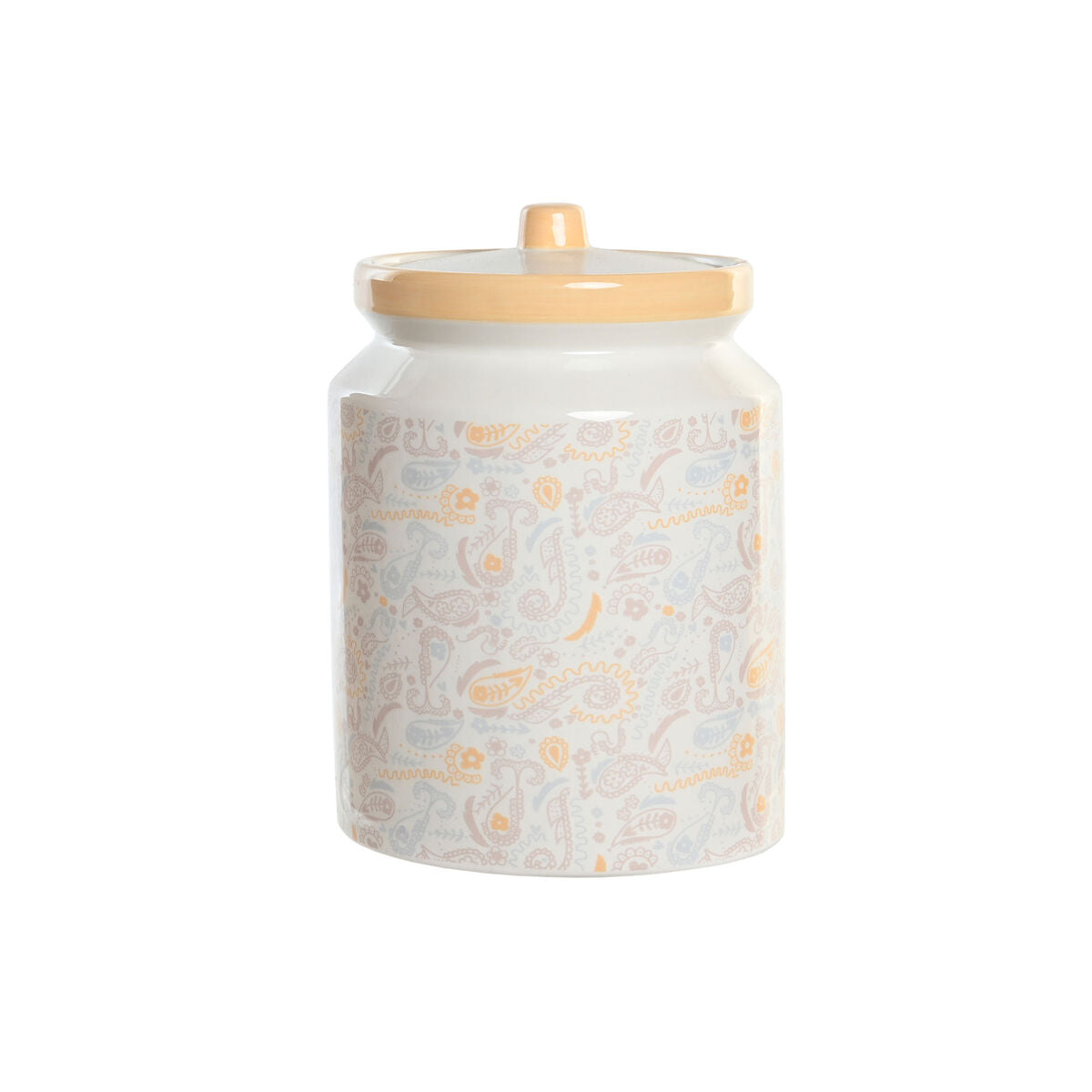 Tin DKD Home Decor 15 x 15 x 21 cm Weiß Gelb Dolomite Shabby Chic – Produktbild 1