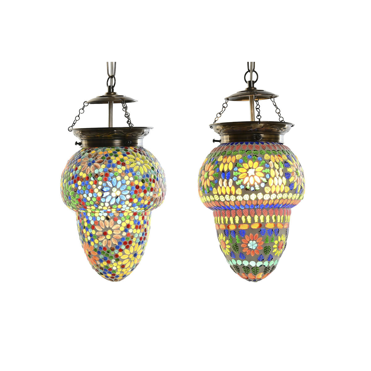 DKD Home Decor Deckenleuchte Kristall Metall Mehrfarbig 25 W 20 x 20 x 28 cm