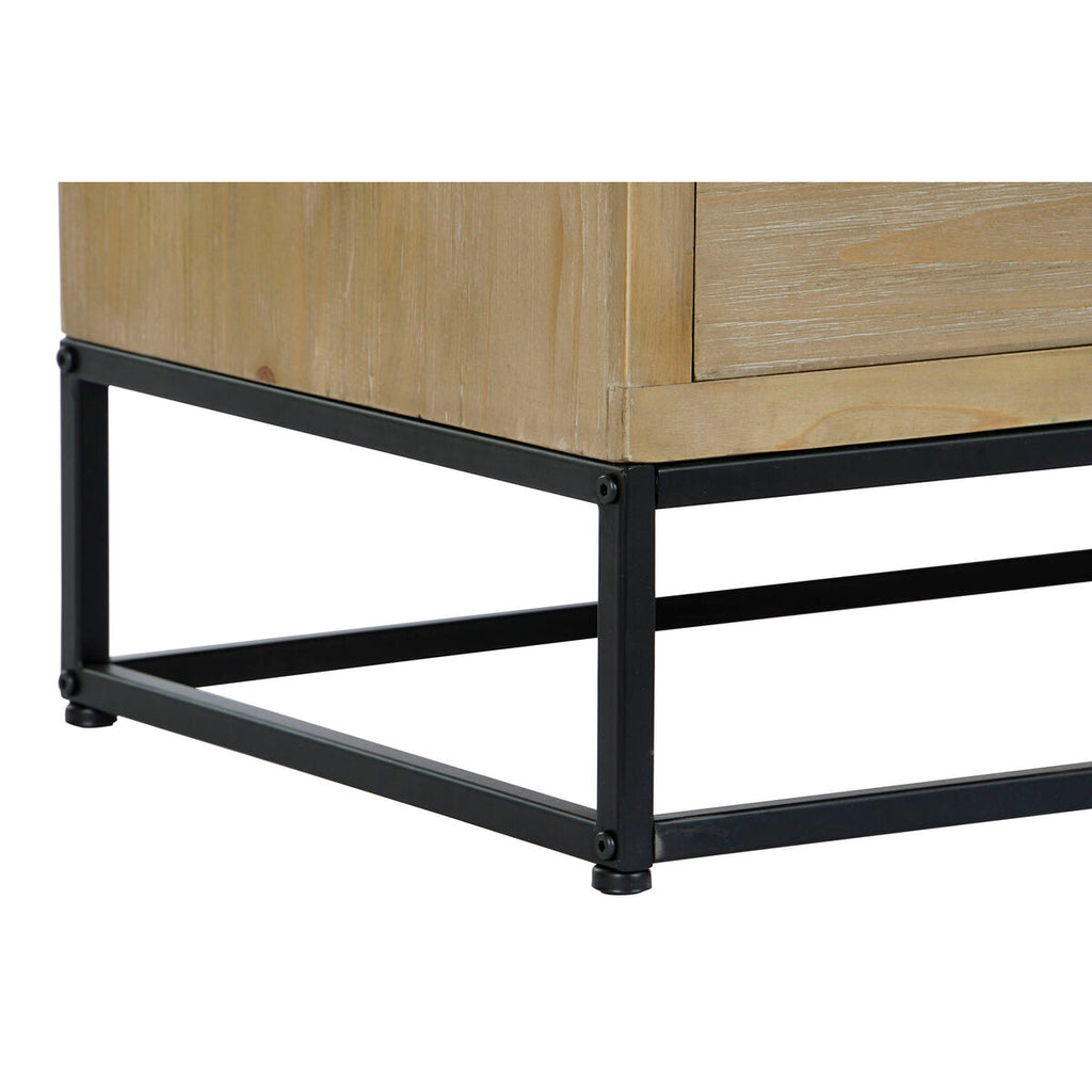 DKD Home Decor Sideboard Schwarz Natur Metall MDF Holz