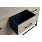 DKD Home Decor Sideboard Schwarz Natur Metall MDF Holz
