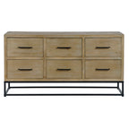 DKD Home Decor Sideboard Schwarz Natur Metall MDF Holz