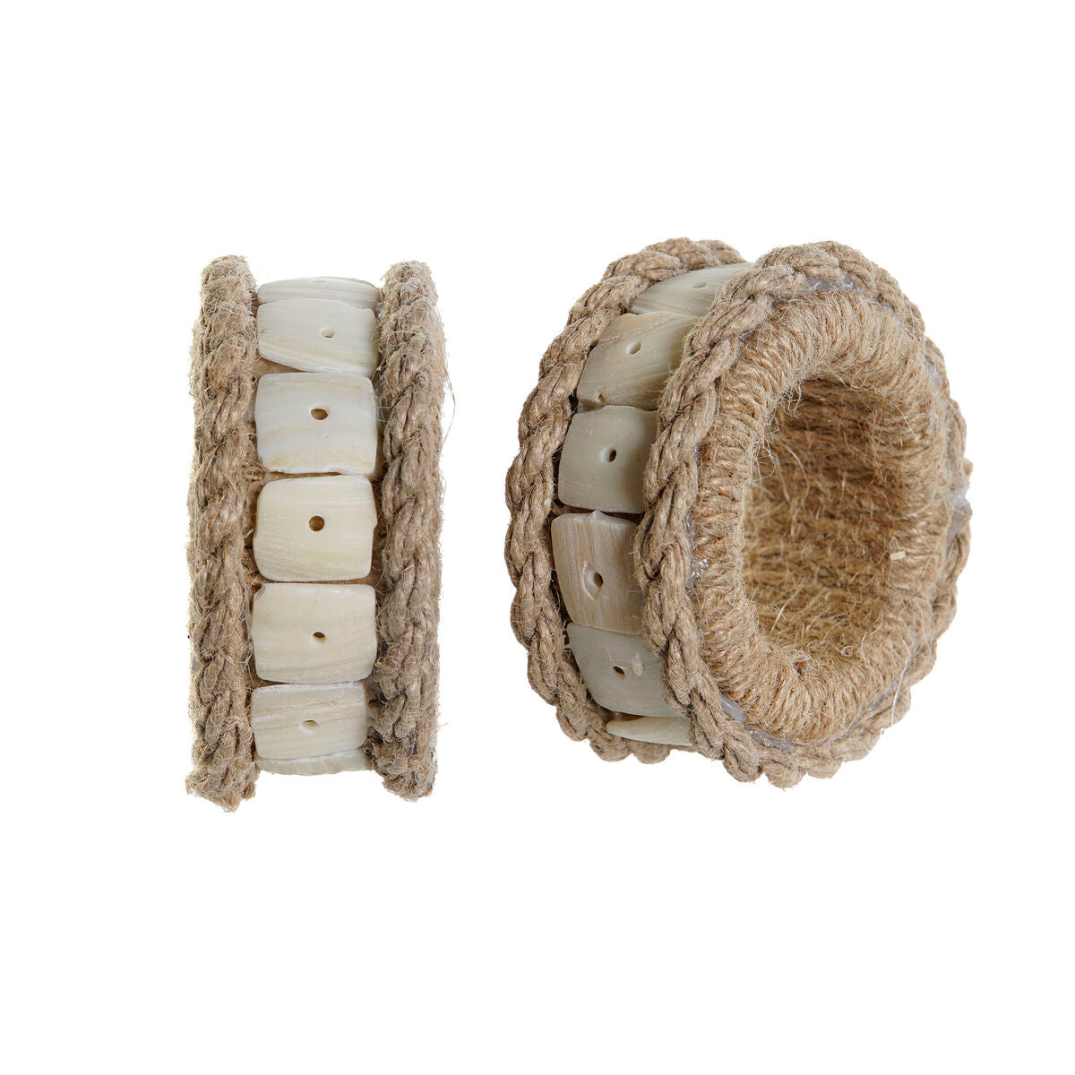 DKD Home Decor Serviettenring Natur Jute Kunstharz Aluminium
