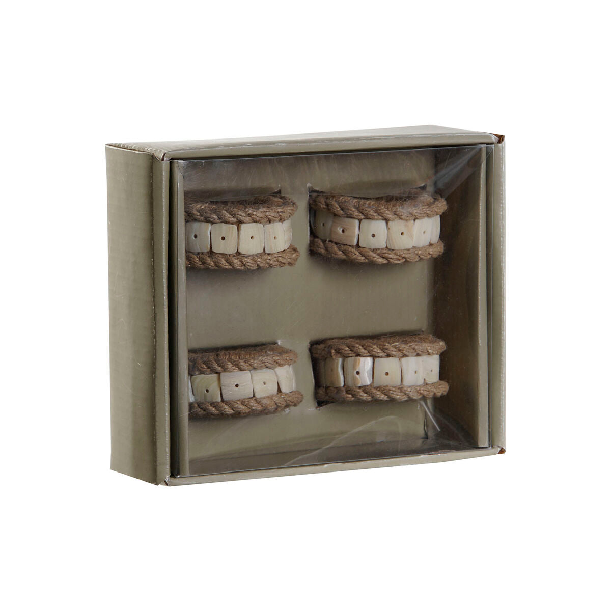 DKD Home Decor Serviettenring Natur Jute Kunstharz Aluminium