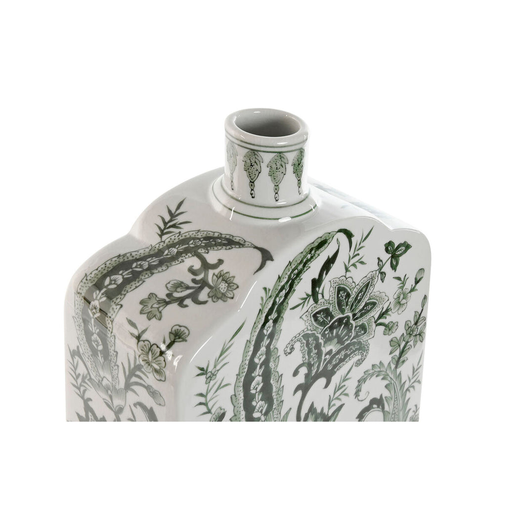 Home ESPRIT Vase Weiß Grün Porzellan Leaf aus a plant