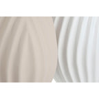 Vase Home ESPRIT Weiß Beige Stoneware Traditional style 24 x 24 x 41 cm (2 Einheiten)