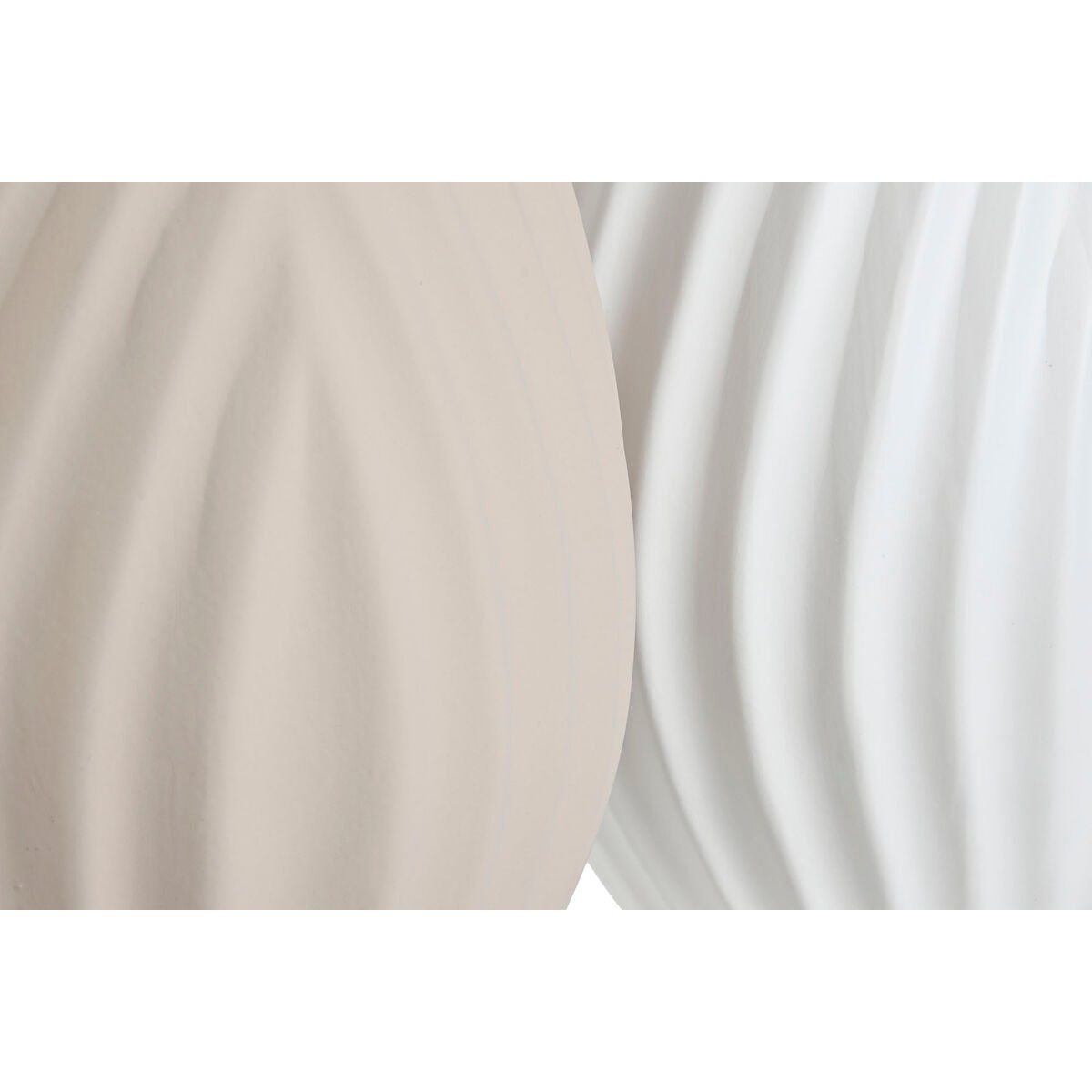 Vase Home ESPRIT Weiß Beige Stoneware Traditional style 24 x 24 x 41 cm (2 Einheiten)
