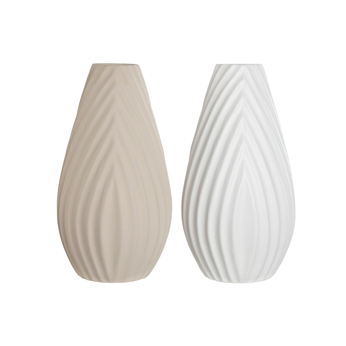 Vase Home ESPRIT Weiß Beige Stoneware Traditional style 24 x 24 x 41 cm (2 Stück) – Produktbild 1