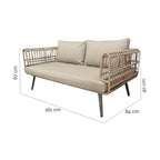2-Sitzer-Sofa Ariki Stahl Rattan Kunst-Rattan