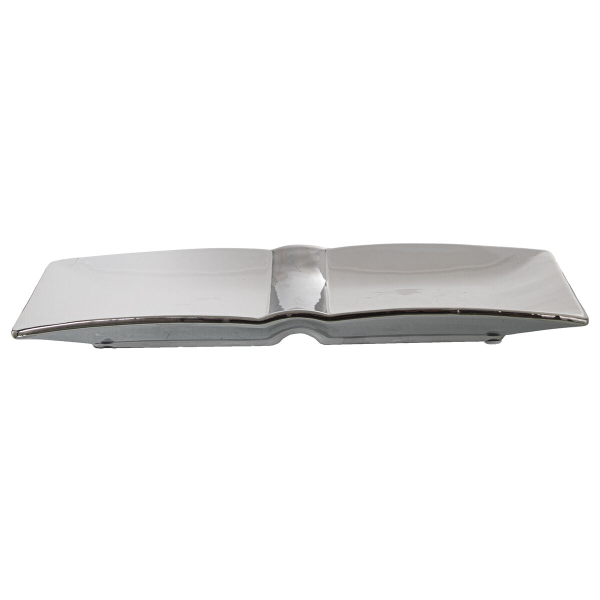 Centerpiece Alexandra House Living Weiß Silberfarben Ceramic 31 x 14 x 3 cm – Produktbild 1
