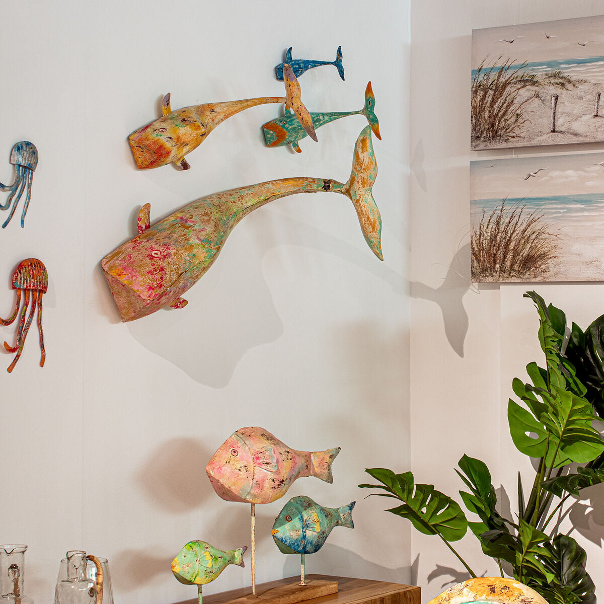 Alexandra House Living Dekofigur Gelb Whale Eisen