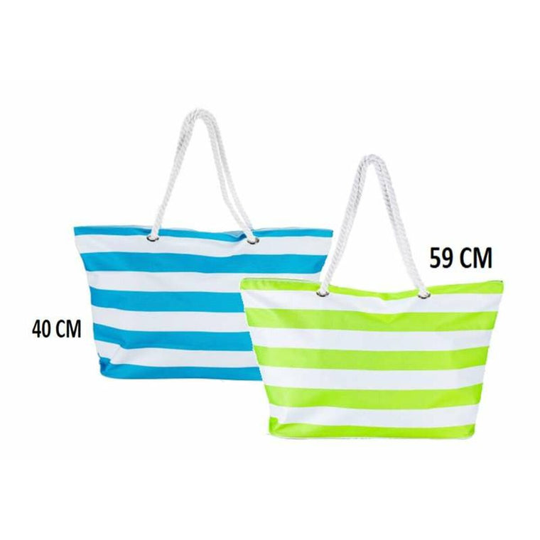 Beach Bag Bismark Blau Weiß Oxford 59 x 19 x 40 cm – Produktbild 2