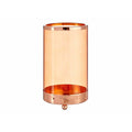 Candleholder Copper Amber Cylinder Metal Glas (9,7 x 16,5 x 9,7 cm)