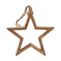 Krist+ Weihnachtskugel Silber Holz Glitter Star Shape