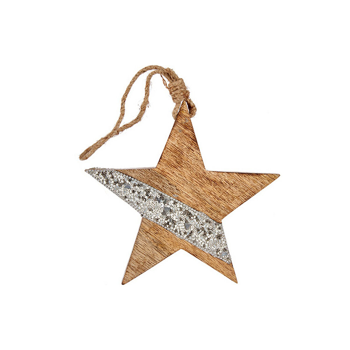 Krist+ Weihnachtskugel Silber Holz Star