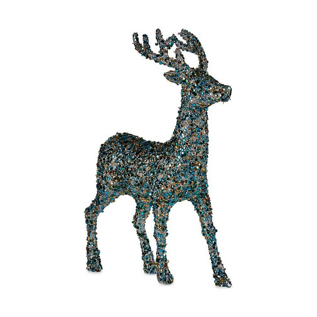 Christmas Reindeer Krist+ Blau Goldfarben Reindeer 15 x 45 x 30 cm – Produktbild 1
