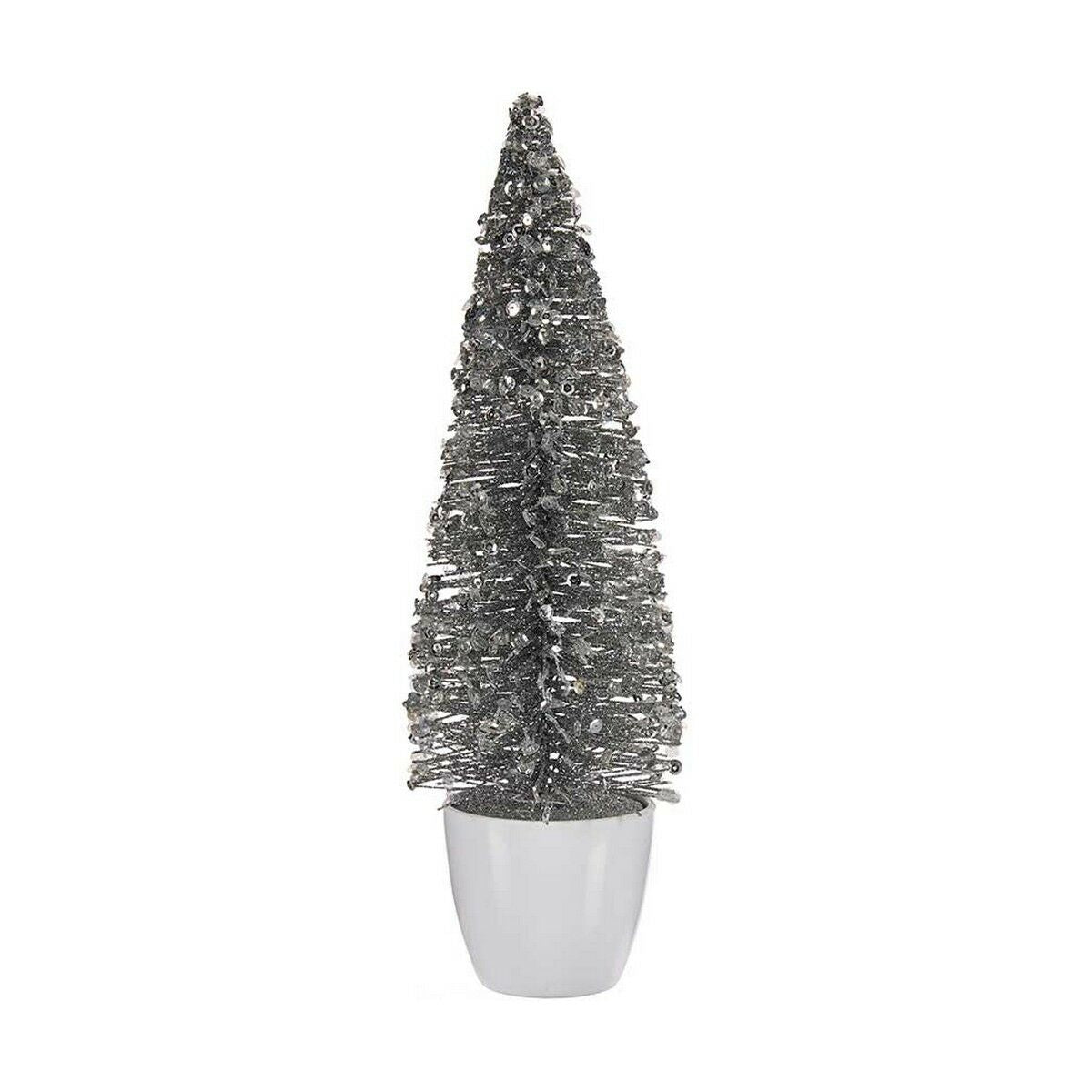 Krist+ Weihnachtsbaum Weiß Silber Kunststoff – 10 x 33 x 10 cm