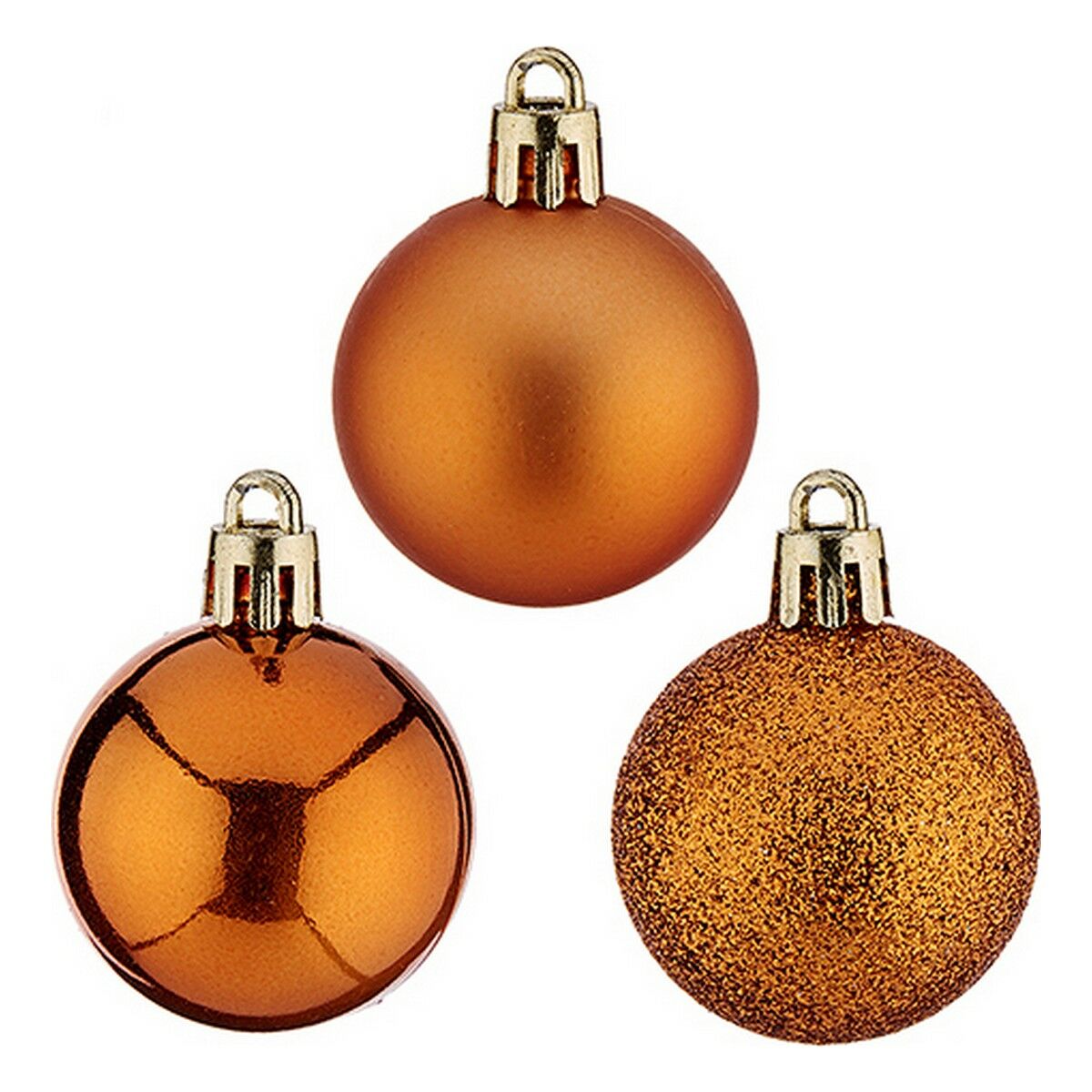 Christmas Baubles Krist+ Orange Kunststoff Ø 4 cm 12 Stück – Produktbild 1