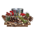 Krist+ Weihnachtskerze Halter Rot Grün Silber Natur