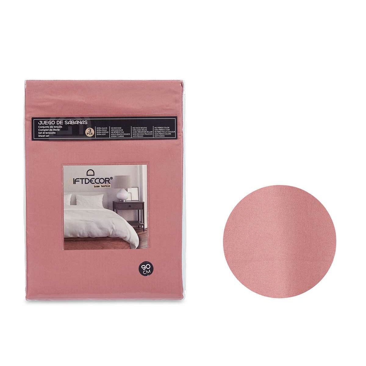 Bedding set Gift Decor Rot Rosa Single 3 Teile – Produktbild 1