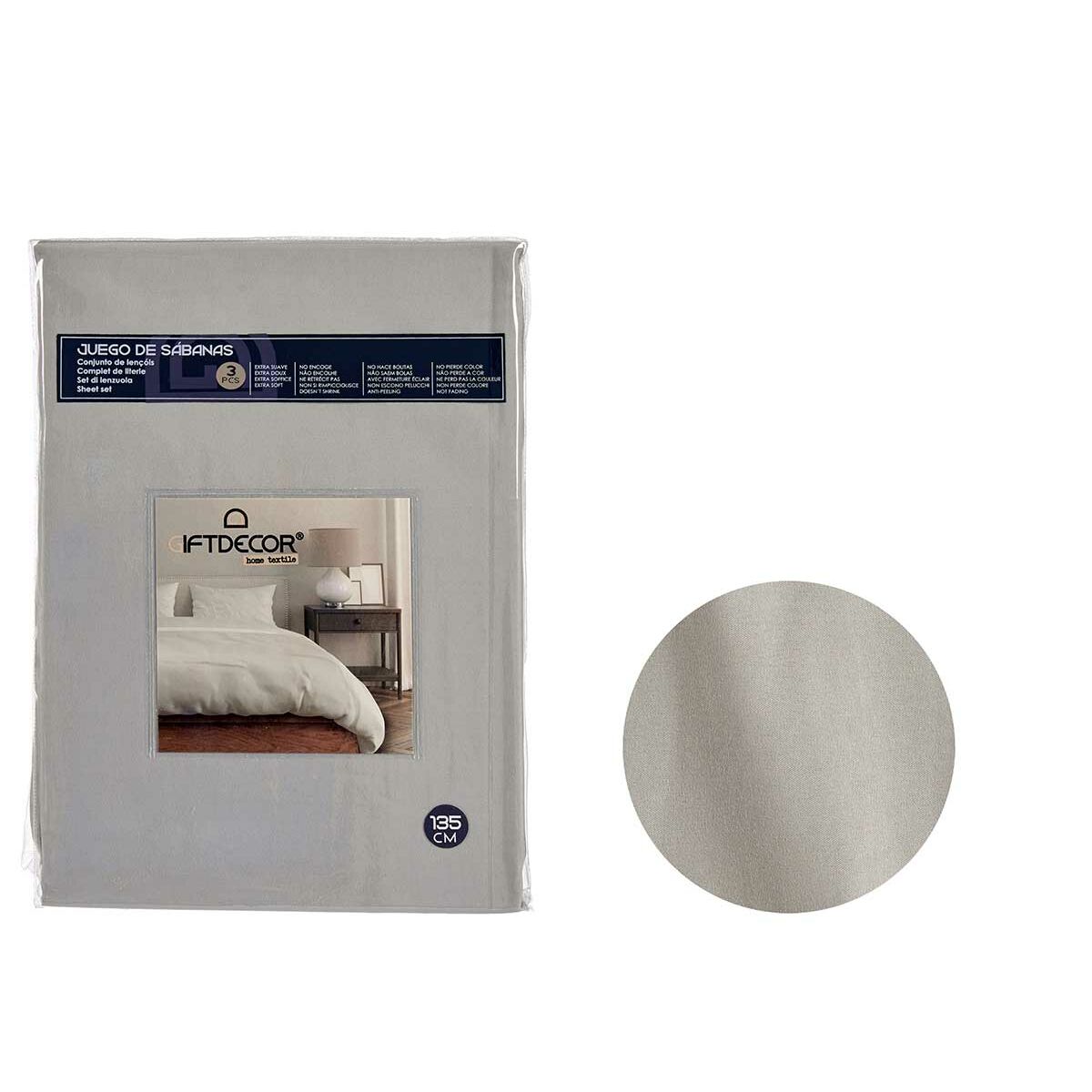 Bedding set Gift Decor Grau Double 3 Teile – Produktbild 1