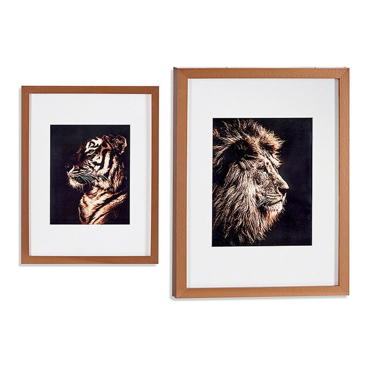 Gift Decor Bild Bronze Glas Particleboard Tiger Lion