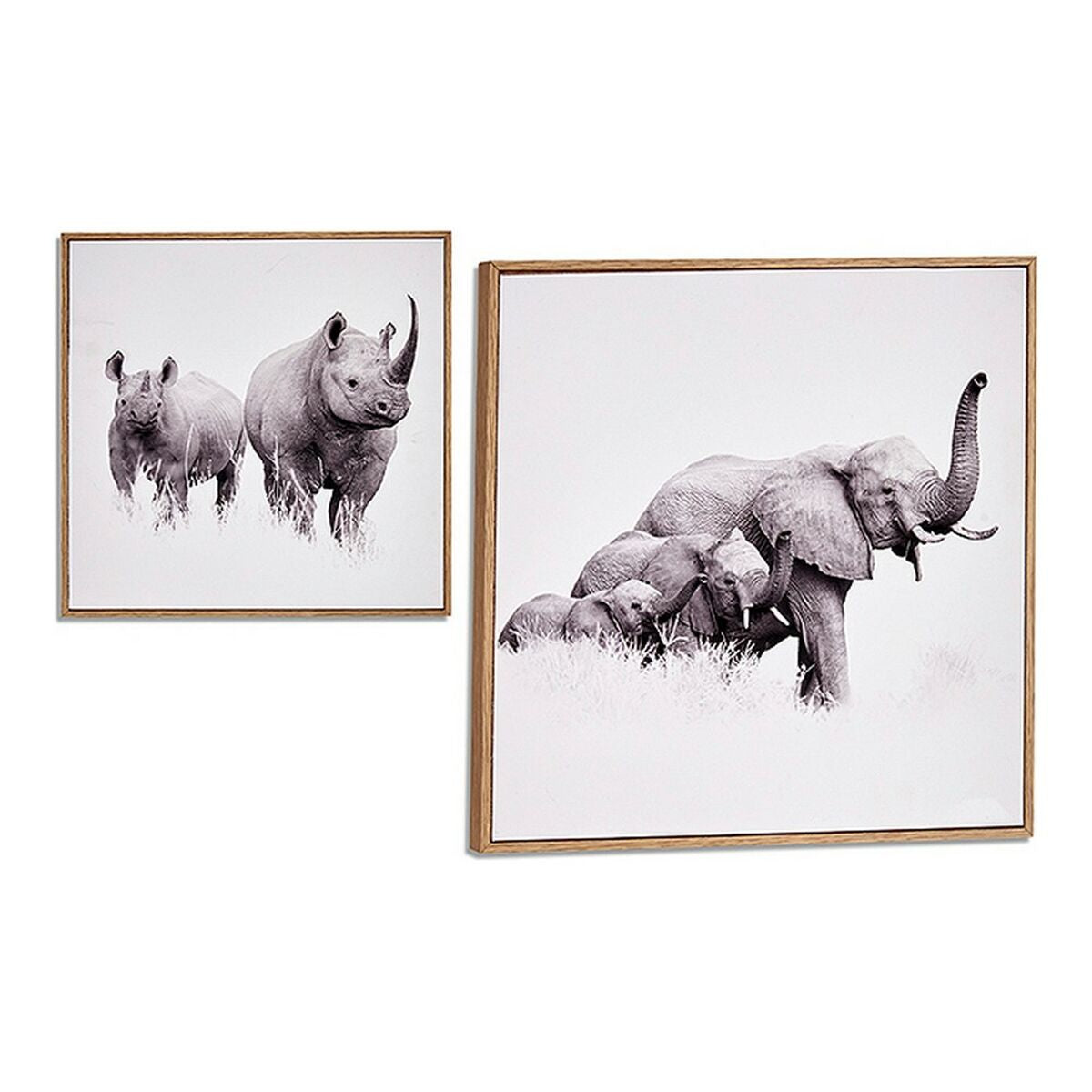 Painting Gift Decor Braun Particleboard 31 x 31 x 2 cm 31 x 2 x 31 cm With frame animals – Produktbild 1