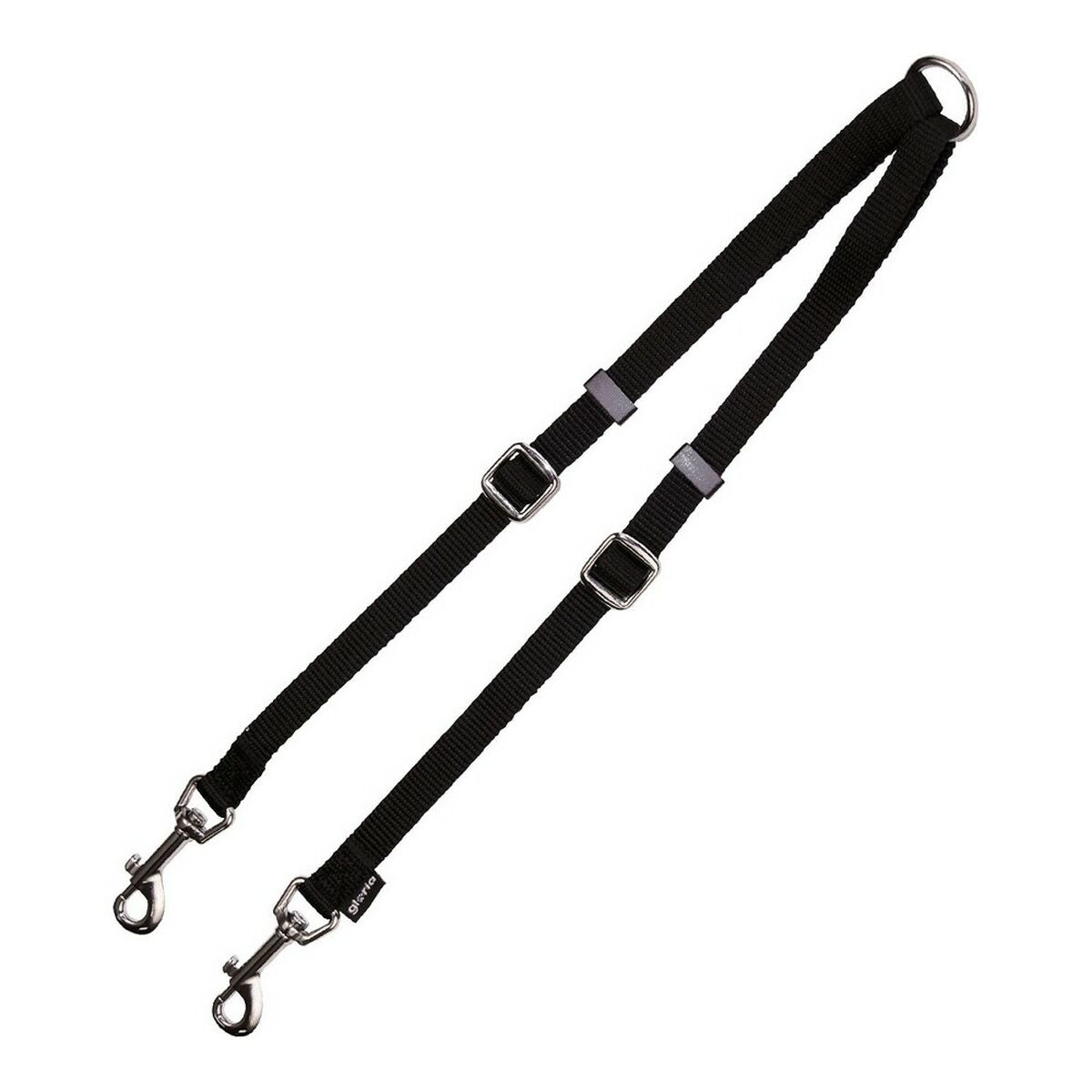Gloria Coupling für 2-Hund lead Schwarz (1.6 x 35-56 cm) (1.6 x 35-56 cm)