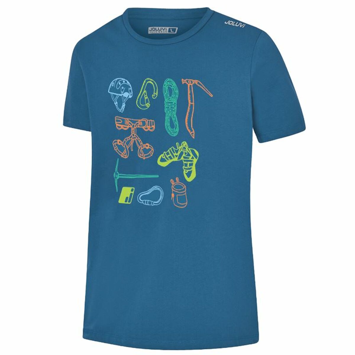 Herren Kurzarm-T-Shirt Joluvi Climbing Elements Blau – Produktbild 1