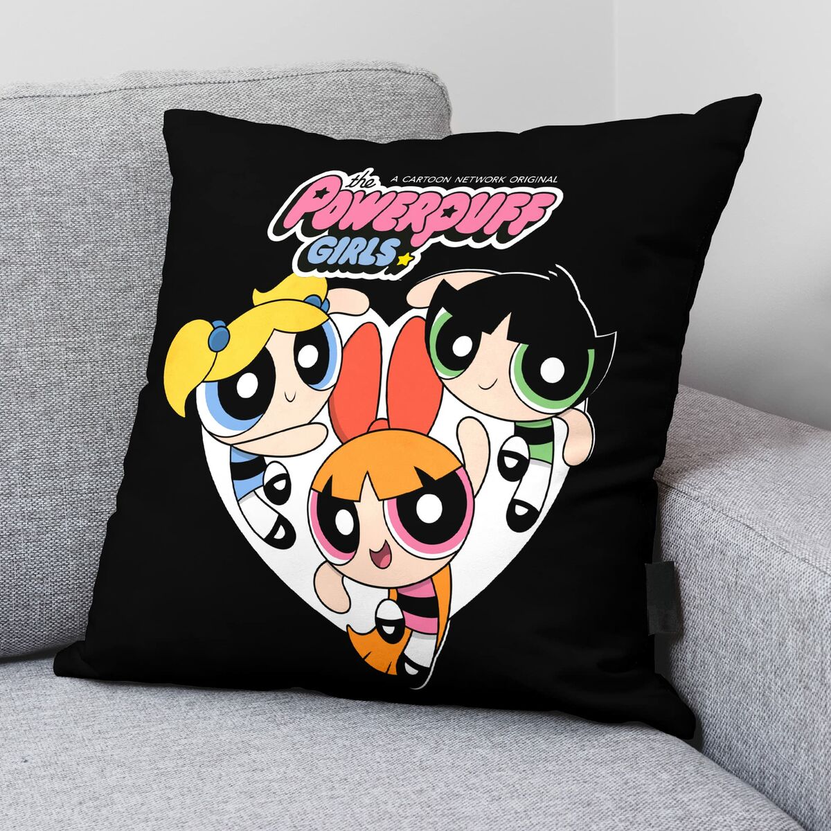 Powerpuff Girls Kissenbezug Powerpuff B Schwarz Mehrfarbig